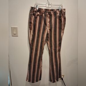 Rock & Roll Womens Size 34x36 High Rise Flare Stripe Jeans